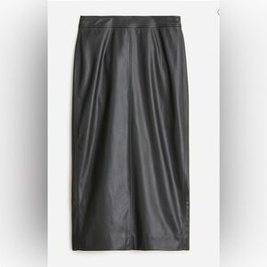 NWT • J. Crew No. 3 Faux Leather Pencil Skirt, Black